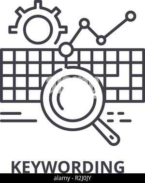 website keywording line icon, outline symbol, vector illustration ...