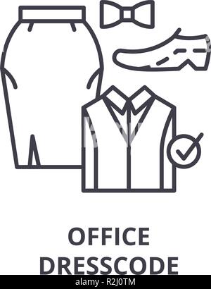 Office dresscode line icon concept. Office dresscode flat vector symbol ...