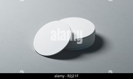 Download Blank white beer coaster stack mockup, top view, lying on the textured background. Squared clear ...