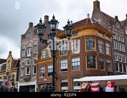 Historic building in the Dutch town of Alkmaar, the city with its famous cheese market - Travelling through Holland, the Netherlands Stock Photo