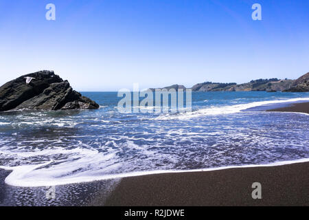 Black Sands Beach in Marin Headlands, north San Francisco bay area, California Stock Photo