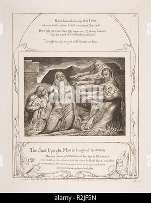 Job rebuked by his Friends, from Illustrations of the Book of Job. Artist: William Blake (British, London 1757-1827 London). Dimensions: plate: 8 1/2 x 6 5/8 in. (21.6 x 16.8 cm)  sheet: 16 3/16 x 10 7/8 in. (41.1 x 27.6 cm). Publisher: Published by William Blake (British, London 1757-1827 London) No. 3 Fountain Court, Strand. Date: 1825-26. Museum: Metropolitan Museum of Art, New York, USA.