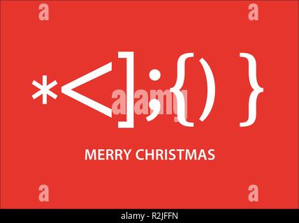 Santa Claus smiley, typographic Christmas card, vector graphic design Stock Vector