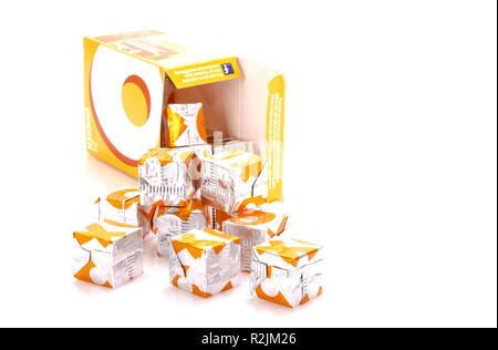 SWINDON, UK - NOVEMBER 18, 2018: A box of Chicken OXO stock cubes on a white background Stock Photo