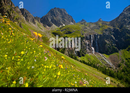 Austria, Tyrol, Upper Inn Valley, Anton Renk Falls Stock Photo