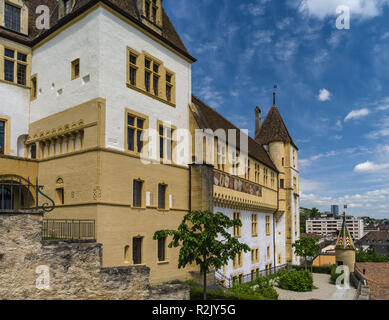 Neuchâtel Castle in the canton of the same name Stock Photo