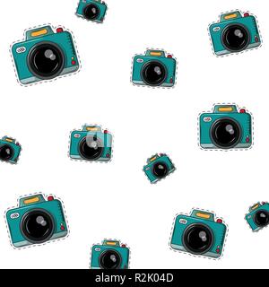 Vintage photographic camera background pattern vector illustration graphic design Stock Vector