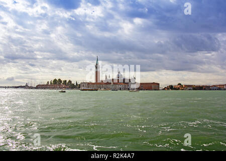 Views of beautiful buildings, gondolas, bridges and canals in Venice Stock Photo