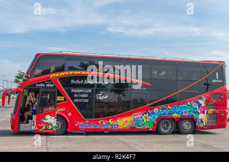 Tourist Bus in Krabi, Thailand Stock Photo