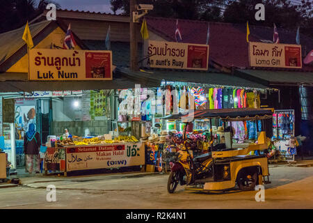 Shops at Nopparat Thara Beach, Aonang, Thailand Stock Photo