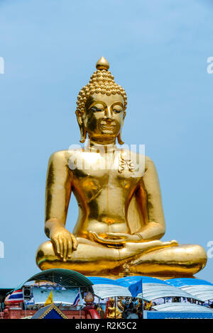 Thailand, Golden Buddha in Sop Ruak Stock Photo