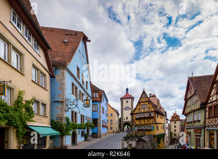 Plönlein, Rothenburg ob der Tauber, Germany Stock Photo