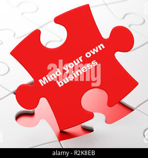 Business concept: Mind Your own Business on puzzle background Stock Photo