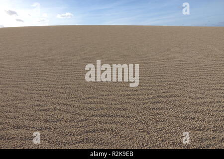 Low sun late afternoon,showing textures and patterns in the sand in the natural park,Corralejo,Fuerteventura,Canary-Islands,Spain. Stock Photo