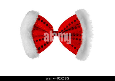 Red ribbon over white background isolated. Stock Photo