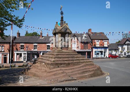 Lymm Cross in the centre of Lymm, Cheshire, UK. Stock Photo