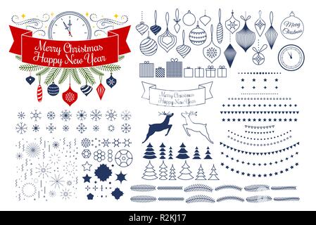 Vector universal mega collection of Christmas vector patterns sh Stock Vector