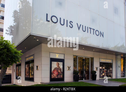Store view of a French fashion house and luxury retail company. The image is captured on Bagdat Avenue of Kadikoy district located on Asian side of Is Stock Photo