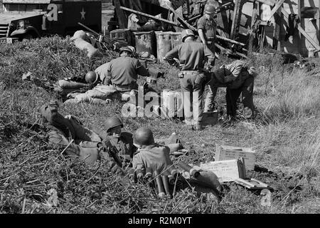 Americans in world war 11 reenactment Stock Photo