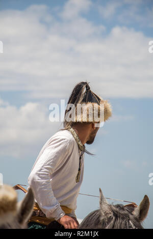 Man wearing traditional turkish hat in the view Stock Photo