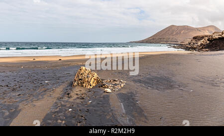 La Solapa, a Virgin Gold-Colored Sandy Beach in Fuerteventura, Canary Islands Stock Photo