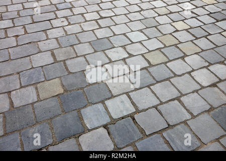 city road from old stone blocks Stock Photo