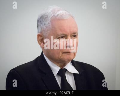 Leader of Polish now ruling 'Law and Justice' (PiS) party Jaroslaw Kaczynski during the new Polish Government appointment ceremony in Presidential Palace in Warsaw, Poland on 11 December 2017 Stock Photo