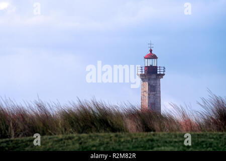 lighthouse at the foz of rio Douro, in the city of Porto, Portugal Stock Photo
