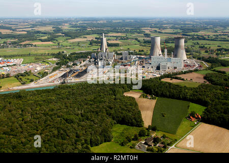 Aerial View, RWE Power, Power Station, Westphalia, Coal Power Station, Construction Site, Uentrop, Hamm, Ruhr Area, North Rhine-Westphalia, Germany, Europe, Stock Photo