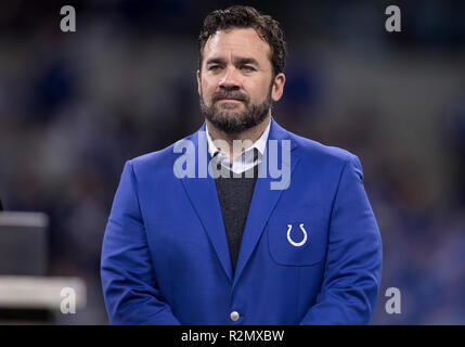 Indianapolis, Indiana, USA. 18th Nov, 2018. Former Indianapolis Colts player Jeff Saturday during NFL football game action between the Tennessee Titans and the Indianapolis Colts at Lucas Oil Stadium in Indianapolis, Indiana. Indianapolis defeated Tennessee 38-10. John Mersits/CSM/Alamy Live News Stock Photo
