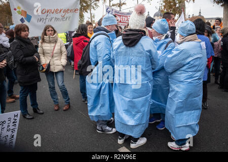 Lyon, France. 20th November, 2018. Nurses demonstrated in the streets of Lyon Credit: FRANCK CHAPOLARD/Alamy Live News Stock Photo