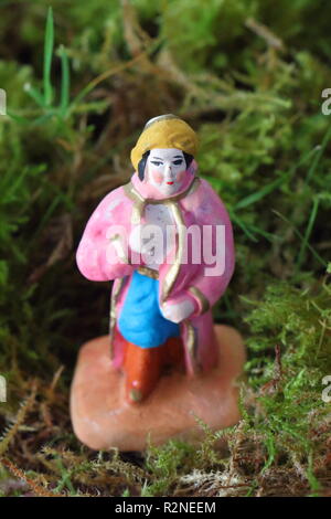 Traditional nativity scene with provencal Christmas crib figures in ...