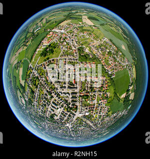 Fisheye, Fisheye Lens, Oer-Erkenschwick, Ruhr Area, North Rhine-Westphalia, Germany, Europe, Aerial View, Stock Photo