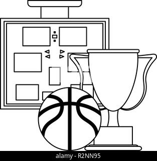 Basketball scoring and trophy cup vector illustration graphic design ...