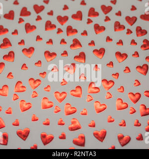 Abstract watercolor red, pink heart background. Concept love, valentine day greeting card. Love background design Stock Photo