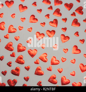 Abstract watercolor red, pink heart background. Concept love, valentine day greeting card. Love background design Stock Photo