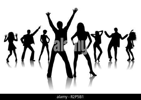 dancing silhouettes Stock Photo