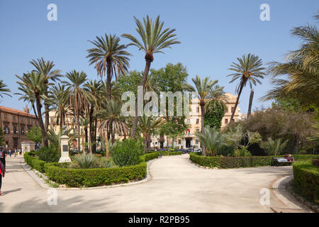 Garden of Villa Bonanno at Piazza della Vittoria, Palermo, Sicily, Italy, Europe Stock Photo