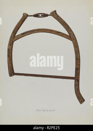 Buck Saw. Dated: 1938. Dimensions: overall: 35.5 x 28 cm (14 x 11 in.)  Original IAD Object: 15' high; 17' long. Medium: watercolor and graphite on paper. Museum: National Gallery of Art, Washington DC. Author: Lloyd Charles Lemcke. Stock Photo