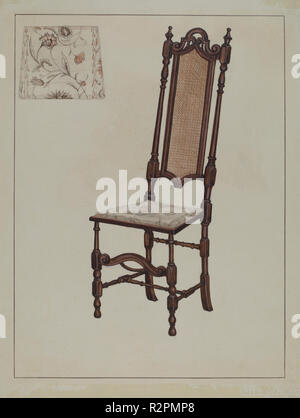 Side Chair. Dated: 1935/1942. Dimensions: overall: 29.8 x 23.1 cm (11 3/4 x 9 1/8 in.)  Original IAD Object: none given. Medium: watercolor, gouache, colored pencil, and graphite on paper. Museum: National Gallery of Art, Washington DC. Author: Nicholas Gorid. Stock Photo