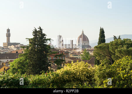 Florence, Giardino delle Rose, view to the old town Stock Photo