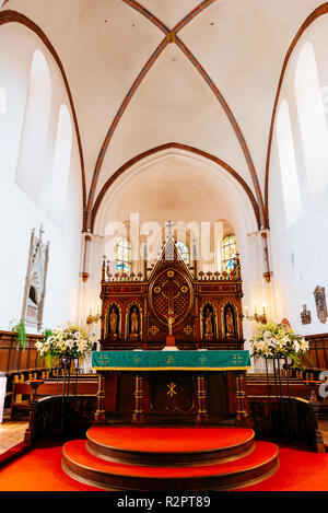 Altar and apse of Riga Cathedral. Riga Cathedral is the Evangelical ...