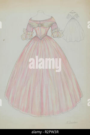 Dress. Dated: c. 1936. Dimensions: overall: 30.5 x 22.6 cm (12 x 8 7/8 in.). Medium: watercolor and graphite on paper. Museum: National Gallery of Art, Washington DC. Author: Margaret Concha. Stock Photo