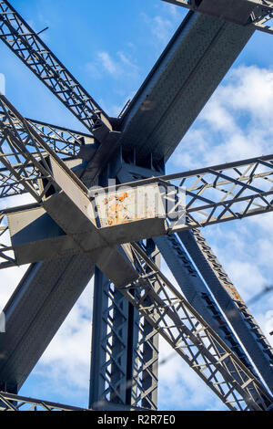 The girders and steelwork of the Sydney Harbour Bridge, taken from ...