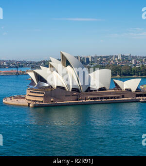 Sydney Opera House Bennelong Point on the waterfront of Sydney Harbour NSW Australia. Stock Photo