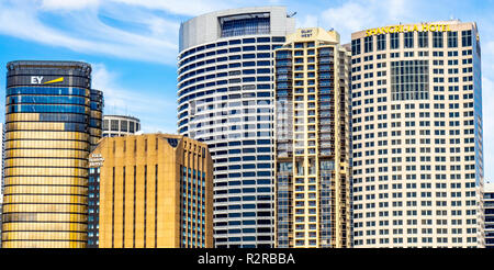 Office towers in CBD skyline of Sydney NSW Australia. Stock Photo