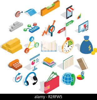 Collective icons set, isometric style Stock Vector