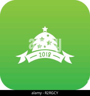 Christmas tree icon green vector Stock Vector