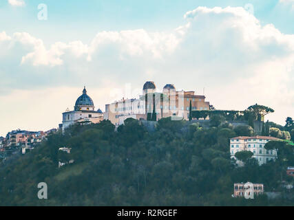 Castel Gandolfo (Italy) - A suggestive little town in metropolitan city of Rome, on the Albano Lake, famous for being the Pope's summer residence. Stock Photo