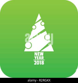Modern christmas tree icon green vector Stock Vector